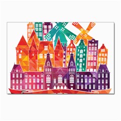 Vector Graphics Amsterdam Silhouette Postcard 4 x 6  (pkg Of 10) by Salman4z