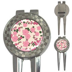 Floral Vintage Flowers 3-in-1 Golf Divots by Dutashop