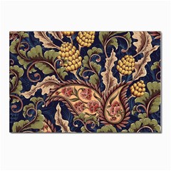 Leaves Flowers Background Texture Paisley Postcards 5  X 7  (pkg Of 10) by Salman4z