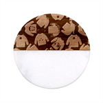 Ugly Christmas Classic Marble Wood Coaster (Round)  Front