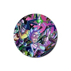 Rick And Morty Time Travel Ultra Rubber Coaster (round) by Salman4z