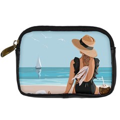 Rest By The Sea Digital Camera Leather Case by SychEva