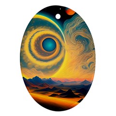 Surrealist Fantasy Dream Moon Space Ornament (oval)