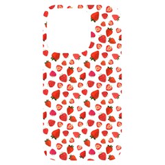 Watercolor Strawberry Iphone 14 Pro Black Uv Print Case