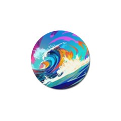 Tsunami Waves Ocean Sea Nautical Nature Water Art Golf Ball Marker (4 Pack) by Jancukart