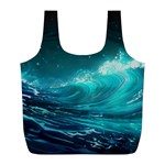 Tsunami Waves Ocean Sea Nautical Nature Water 7 Full Print Recycle Bag (L)