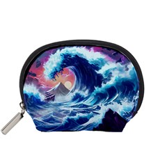 Storm Tsunami Waves Ocean Sea Nautical Nature Accessory Pouch (small) by Jancukart