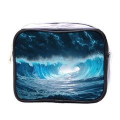 Thunderstorm Storm Tsunami Waves Ocean Sea Mini Toiletries Bag (one Side) by Jancukart