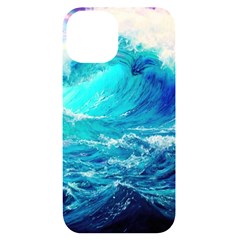 Tsunami Waves Ocean Sea Nautical Nature Water Nature Iphone 14 Black Uv Print Case by Jancukart