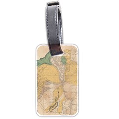 Vintage World Map Physical Geography Luggage Tag (two Sides) by Sudheng