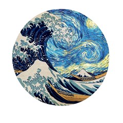 Starry Night Hokusai Van Gogh The Great Wave Off Kanagawa Mini Round Pill Box (pack Of 5) by Sudheng