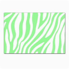 Green Zebra Vibes Animal Print  Postcard 4 x 6  (pkg Of 10) by ConteMonfrey