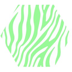 Green Zebra Vibes Animal Print  Wooden Puzzle Hexagon by ConteMonfrey