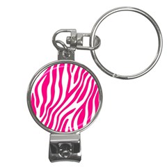 Pink Fucsia Zebra Vibes Animal Print Nail Clippers Key Chain