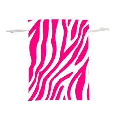 Pink Fucsia Zebra Vibes Animal Print Lightweight Drawstring Pouch (l) by ConteMonfrey