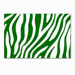 Dark Green Zebra Vibes Animal Print Postcard 4 x 6  (pkg Of 10) by ConteMonfrey