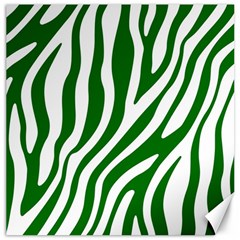 Dark Green Zebra Vibes Animal Print Canvas 12  X 12  by ConteMonfrey