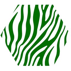Dark Green Zebra Vibes Animal Print Wooden Puzzle Hexagon by ConteMonfrey