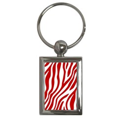 Red Zebra Vibes Animal Print  Key Chain (rectangle)