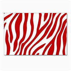 Red Zebra Vibes Animal Print  Postcard 4 x 6  (pkg Of 10) by ConteMonfrey