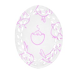 Birds Seamless Pattern Purple Oval Filigree Ornament (two Sides) by ConteMonfrey