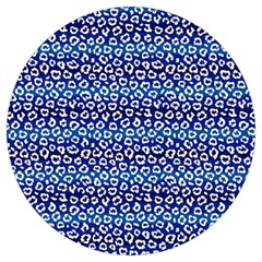Animal Print - Blue - Leopard Jaguar Dots Small  Round Trivet by ConteMonfrey