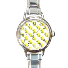 Yellow Butterflies On Their Own Way Round Italian Charm Watch by ConteMonfrey