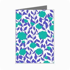 Green Flowers On The Wall Mini Greeting Card by ConteMonfrey