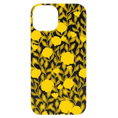 Blue Flowers On The Wall   Iphone 14 Black Uv Print Case by ConteMonfrey