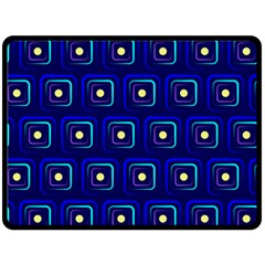 Blue Neon Squares - Modern Abstract Fleece Blanket (large) by ConteMonfrey