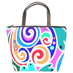 Crazy Pop Art - Doodle Circles   Bucket Bag by ConteMonfrey