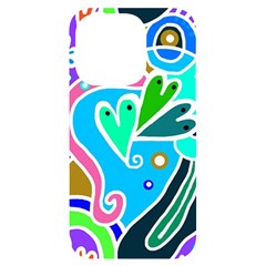 Crazy Pop Art - Doodle Hearts   Iphone 14 Pro Black Uv Print Case