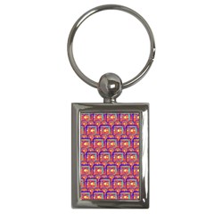Pink Yellow Neon Squares - Modern Abstract Key Chain (rectangle) by ConteMonfrey