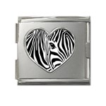 Animal Cute Pattern Art Zebra Mega Link Heart Italian Charm (18mm)