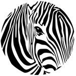 Animal Cute Pattern Art Zebra Wooden Bottle Opener (Round)