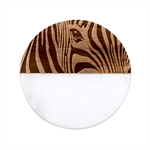 Animal Cute Pattern Art Zebra Classic Marble Wood Coaster (Round) 