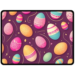 Easter Eggs Egg Fleece Blanket (large) by Ravend
