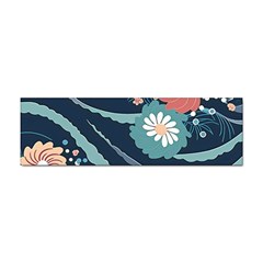Waves Flowers Pattern Water Floral Minimalist Sticker Bumper (10 Pack) by Wegoenart