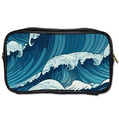 Waves Ocean Sea Pattern Water Tsunami Rough Seas Toiletries Bag (one Side) by Wegoenart