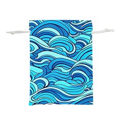 Pattern Ocean Waves Blue Nature Sea Abstract Lightweight Drawstring Pouch (l) by Wegoenart