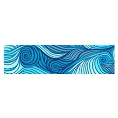 Ocean Waves Sea Abstract Pattern Water Blue Oblong Satin Scarf (16  X 60 ) by Wegoenart