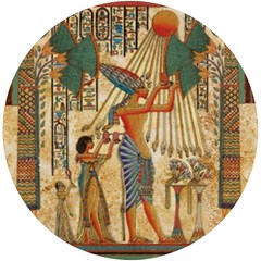 Egyptian Man Sun God Ra Amun Uv Print Round Tile Coaster by Celenk