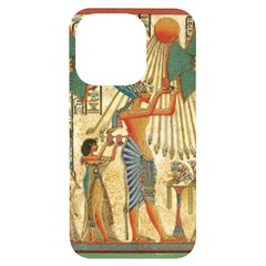 Egyptian Man Sun God Ra Amun Iphone 14 Pro Black Uv Print Case by Celenk