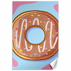 Dessert Food Donut Sweet Decor Chocolate Bread Canvas 24  X 36  by Uceng