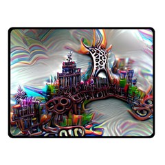 Abstract Art Psychedelic Art Experimental Two Sides Fleece Blanket (small) by Uceng