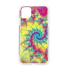 Fractal Spiral Abstract Background Vortex Yellow Iphone 11 Tpu Uv Print Case by Uceng