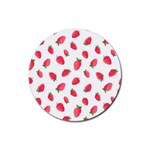 Strawberry Rubber Round Coaster (4 pack) Front