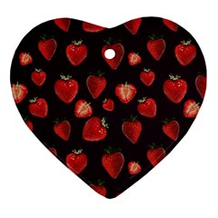 Watercolor Strawberry Heart Ornament (two Sides) by SychEva