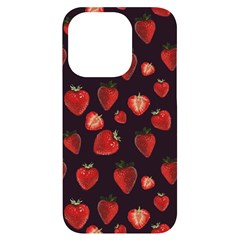 Watercolor Strawberry Iphone 14 Pro Black Uv Print Case by SychEva