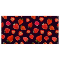 Strawberry On Black Banner And Sign 8  X 4  by SychEva